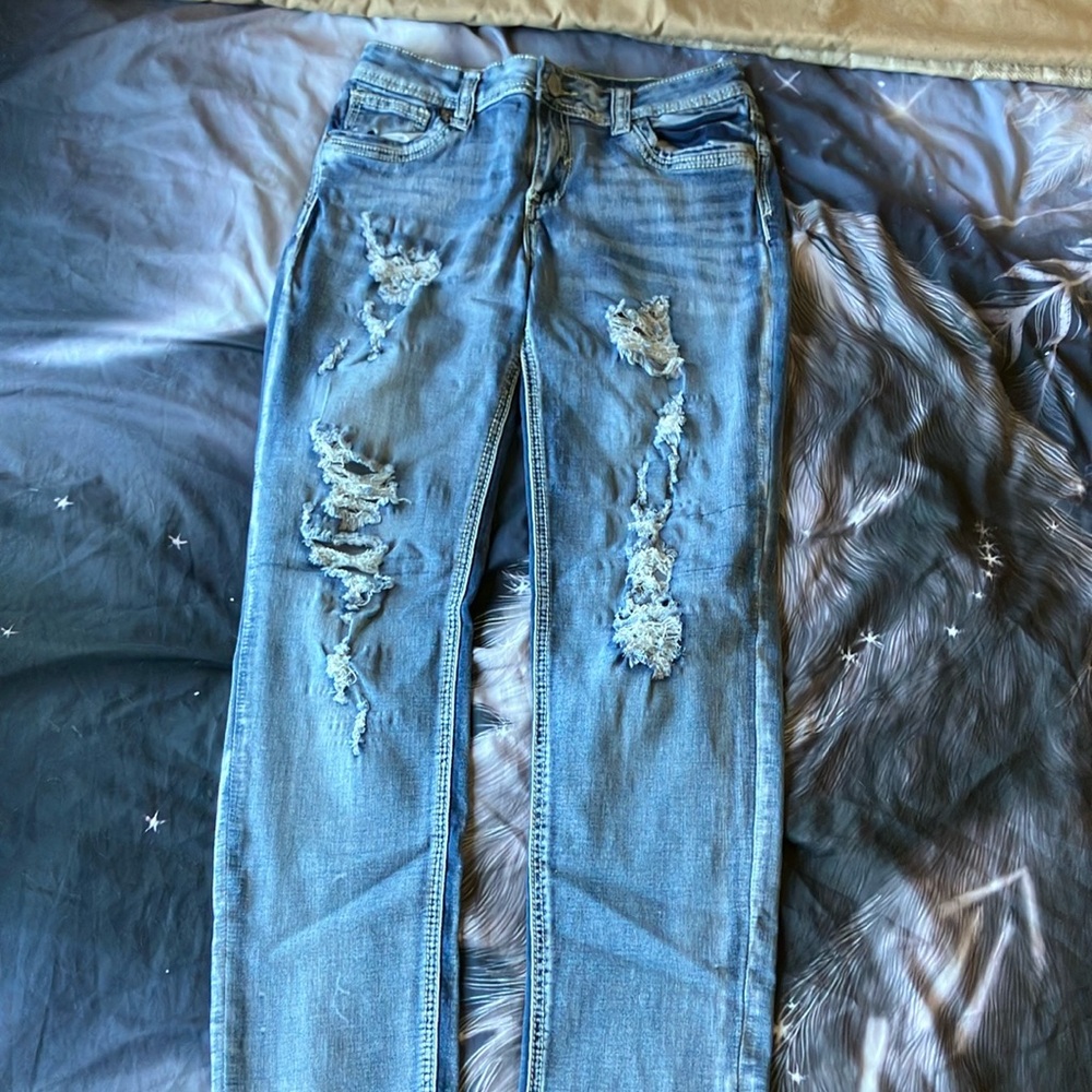 Distressed Blue Women's Jeans